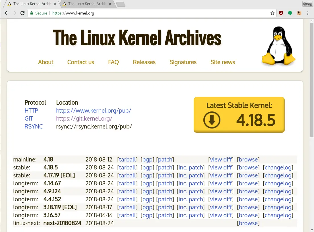 latest kernel version for rhel 7