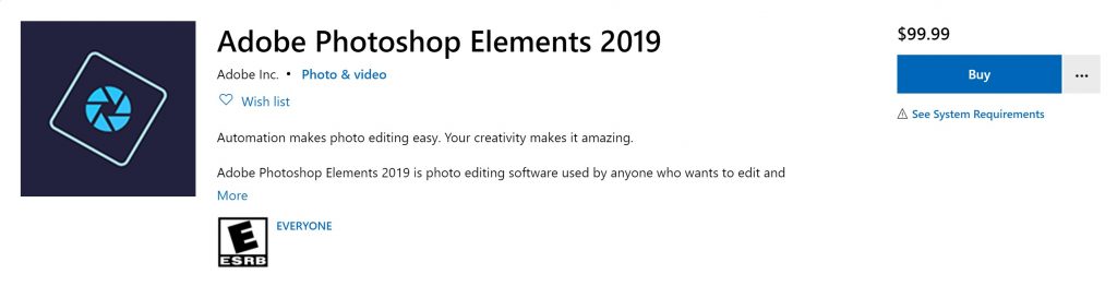 Adobe Photoshop Elements 2019 appears on Windows Store • InfoTech News