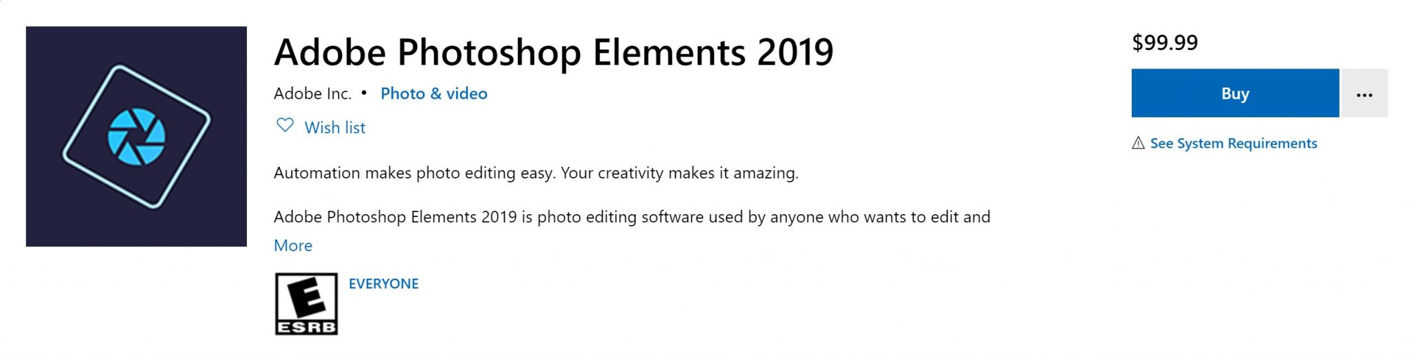 adobe photoshop elements 2019 software