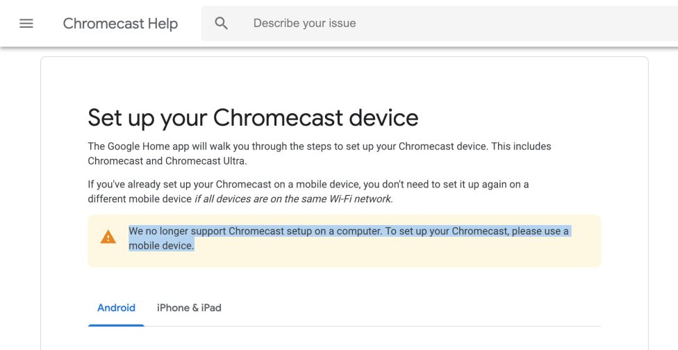 hjælpemotor Mentalt tør Chrome 72 will no longer support Chromecast setup for PC and Mac • InfoTech  News