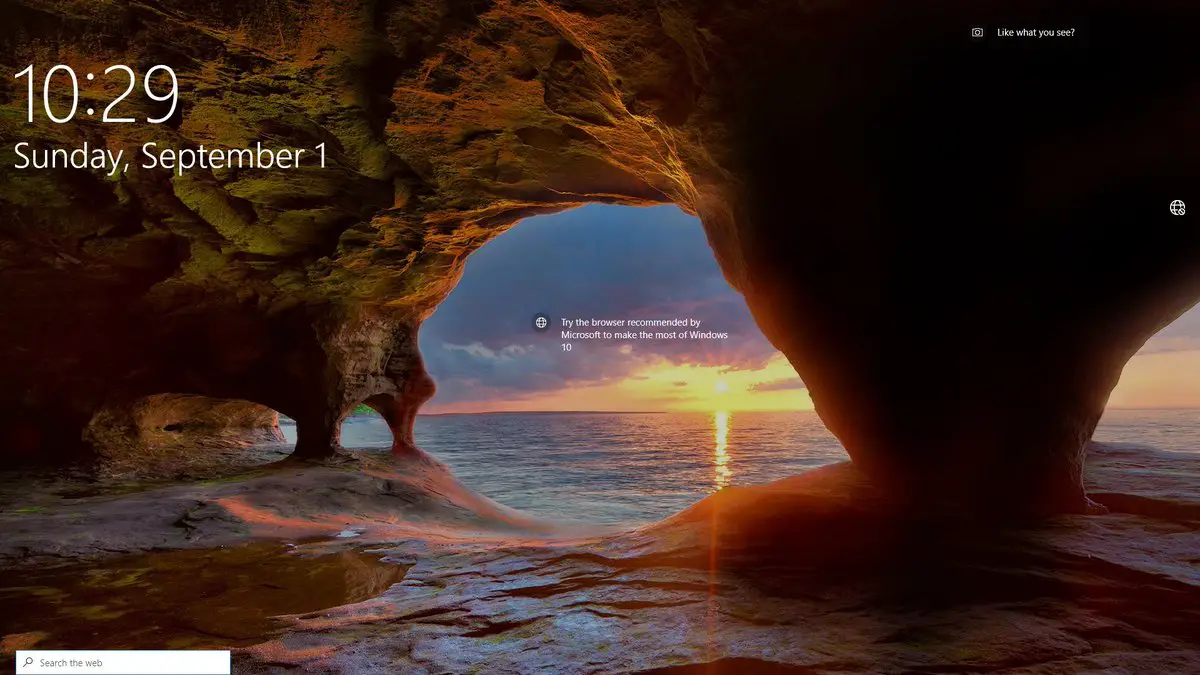 Microsoft adds "search box" on lock screen layout in Windows 10 Preview
