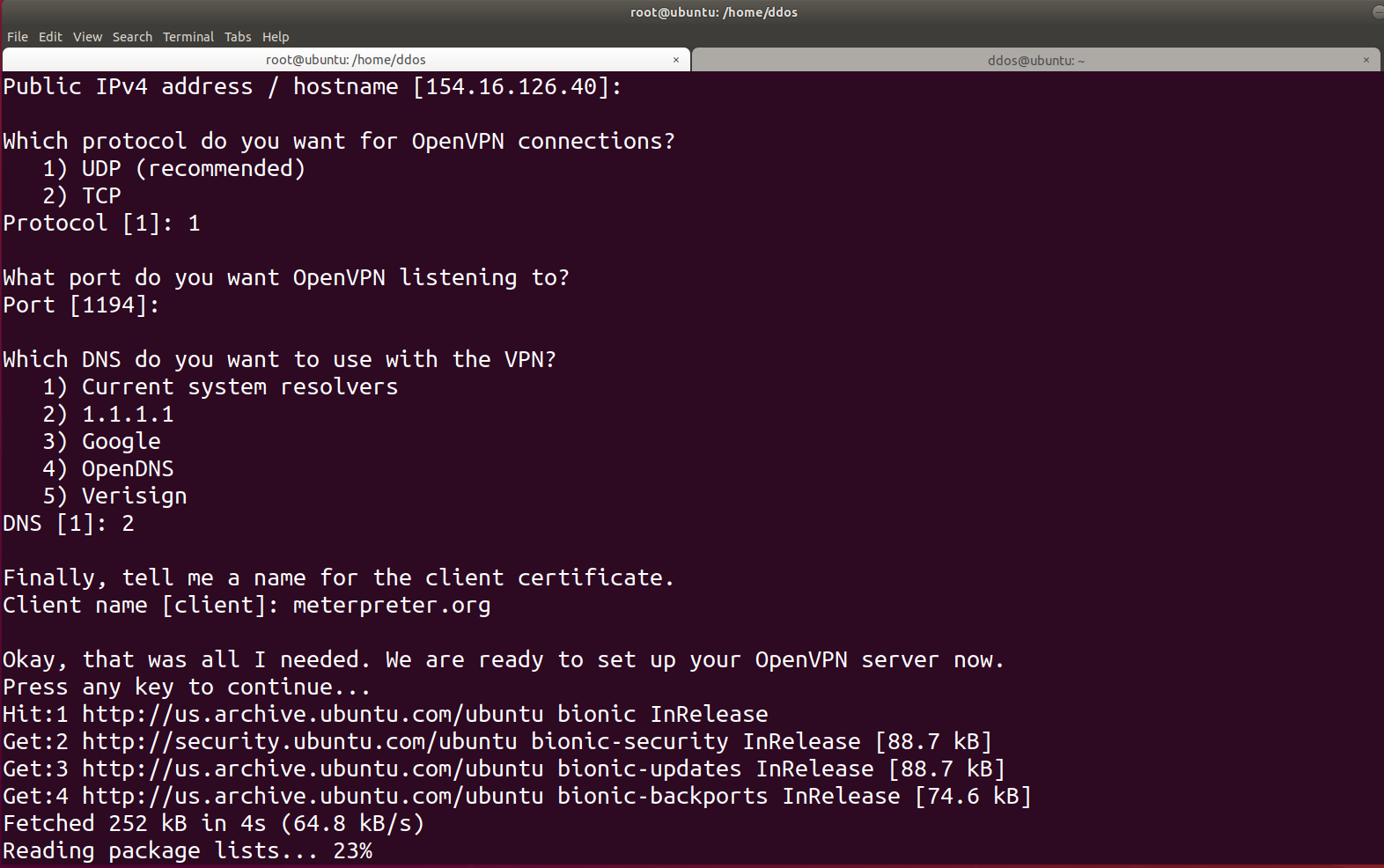 tap install openvpn on linux