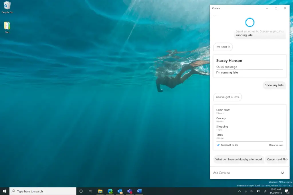 Microsoft Released New Cortana Version In Windows 10 Focus On Productivity 2281