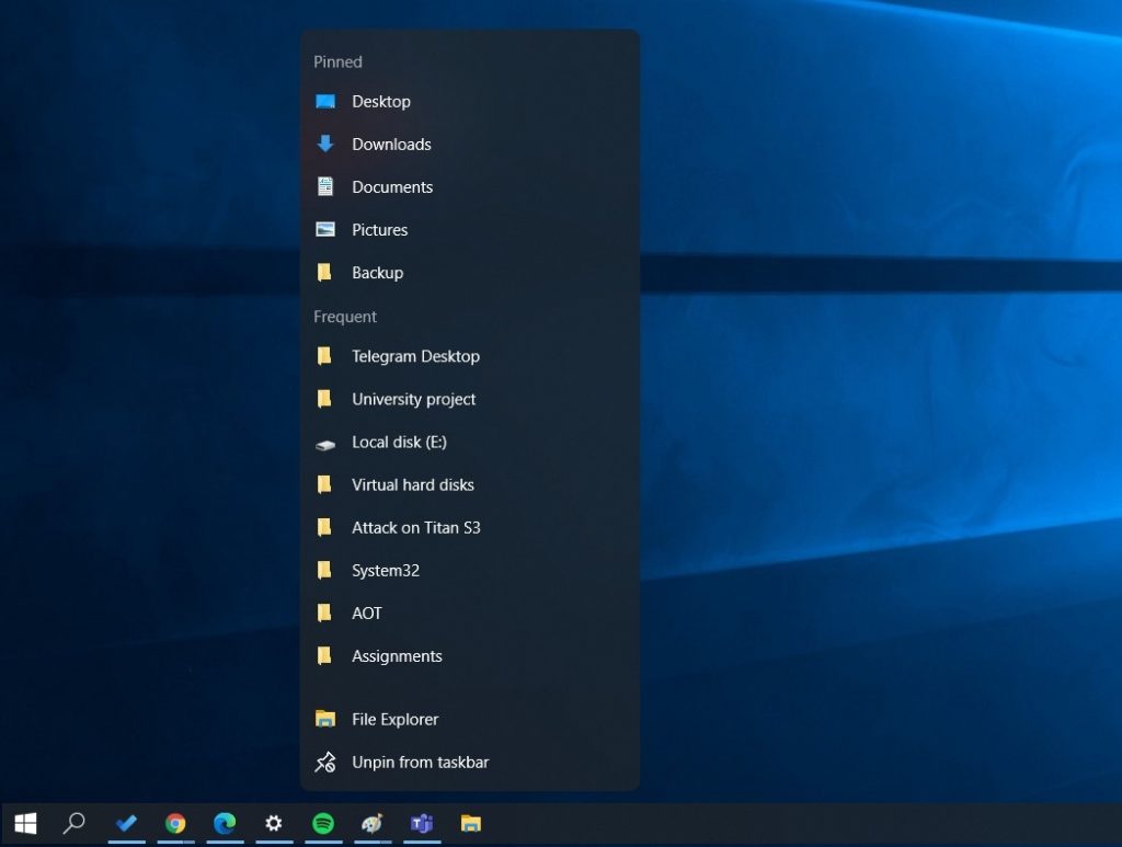 taskbar x windows 10