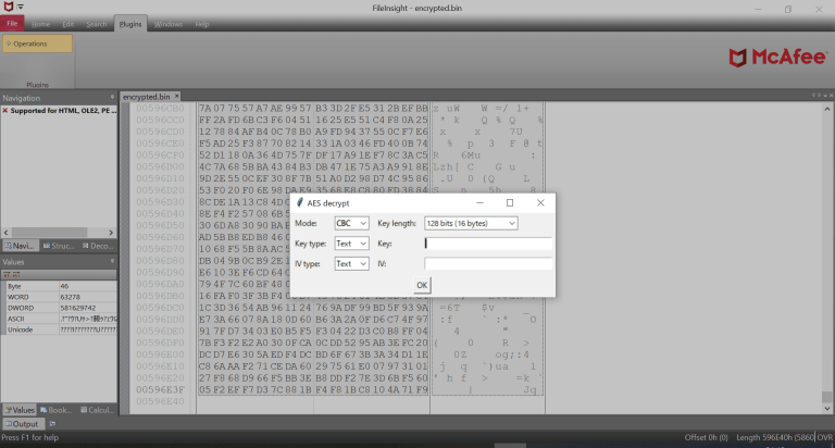 FileInsight hex editor