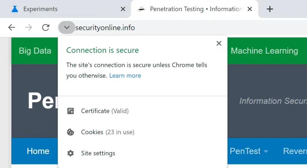 insecure browser connection force chrome