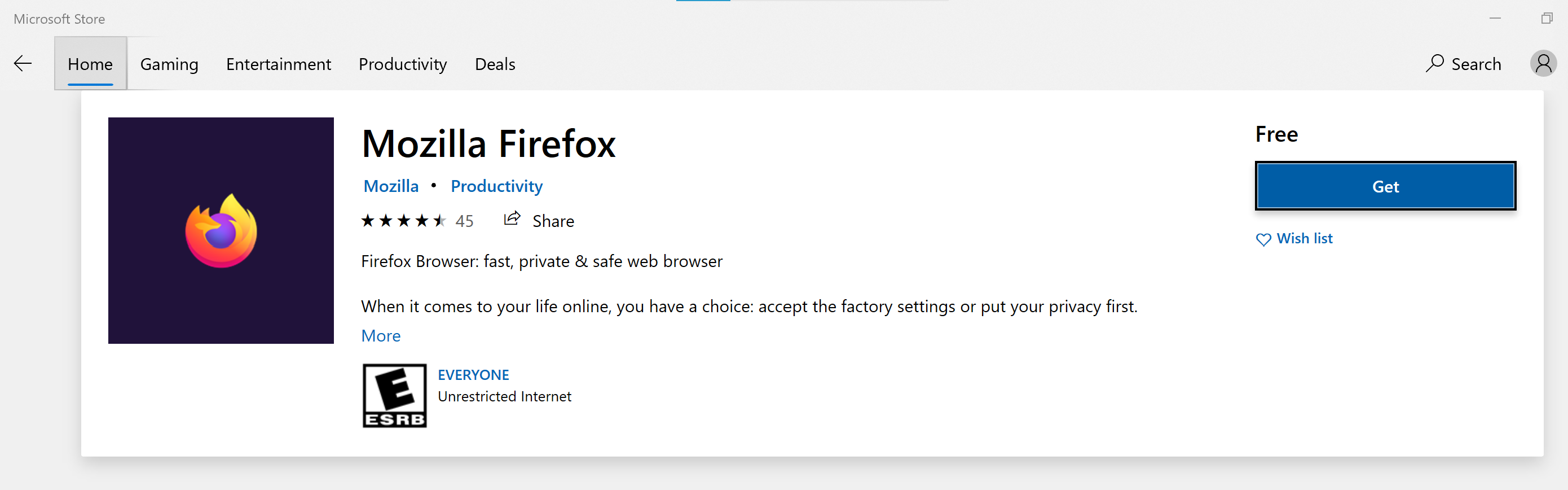 most current version of firefox web browser