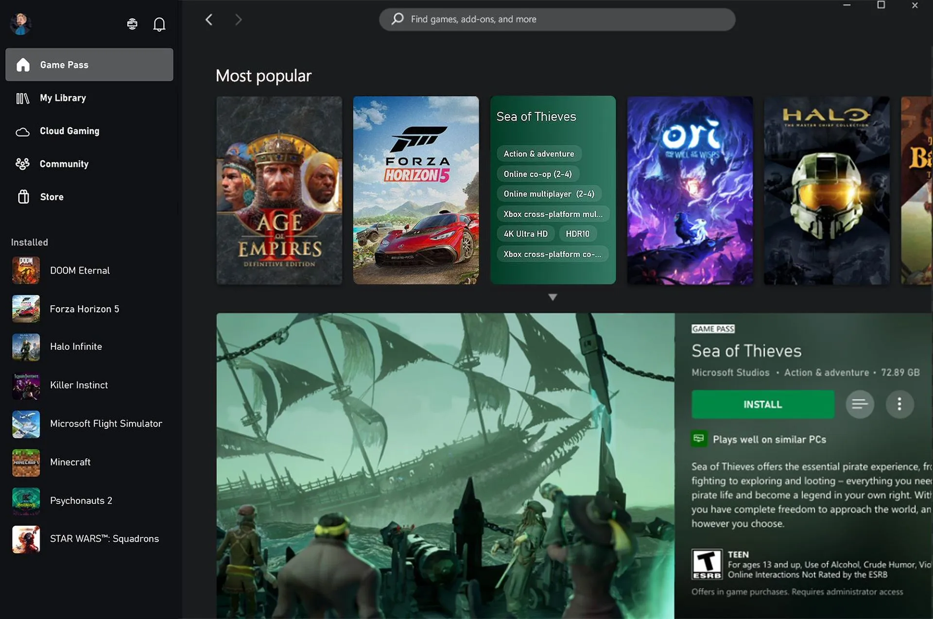 Microsoft began to add performance indicators to the PC Game Pass service
