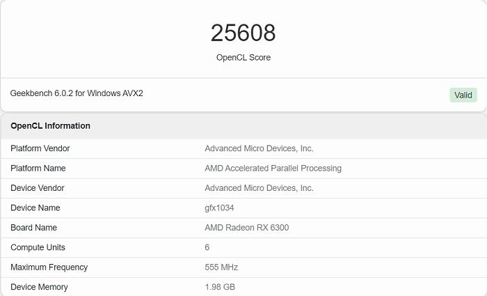 AMD Radeon RX 6300 shows up in benchmarks
