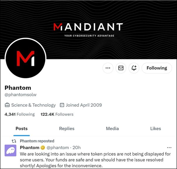 Mandiant cryptocurrency scam