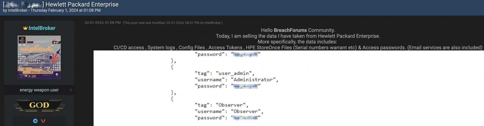 HPE data breach