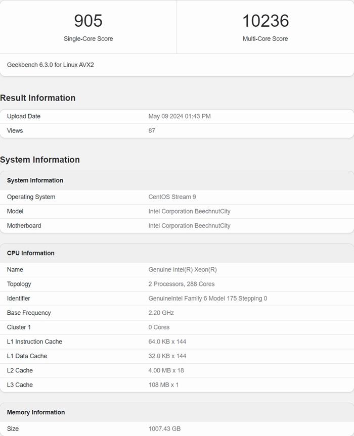 Intel Sierra Forest Leaks: 144-Core Xeon Beast Unveiled
