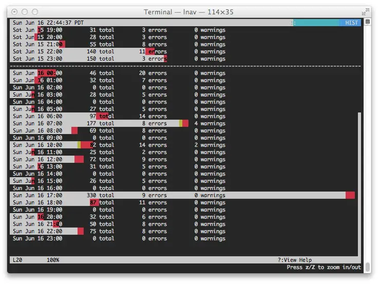 Log file navigator