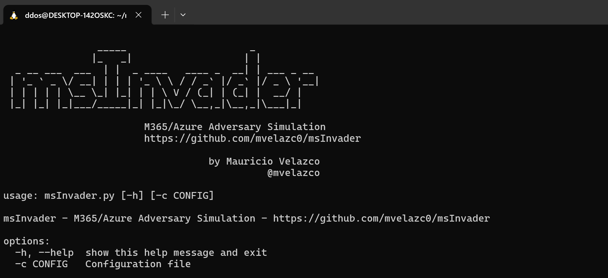 msInvader: M365/Azure adversary simulation tool
