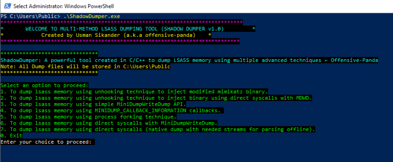 dump LSASS memory