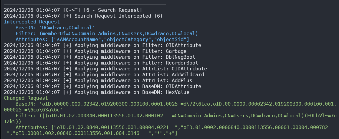 inspect LDAP packets