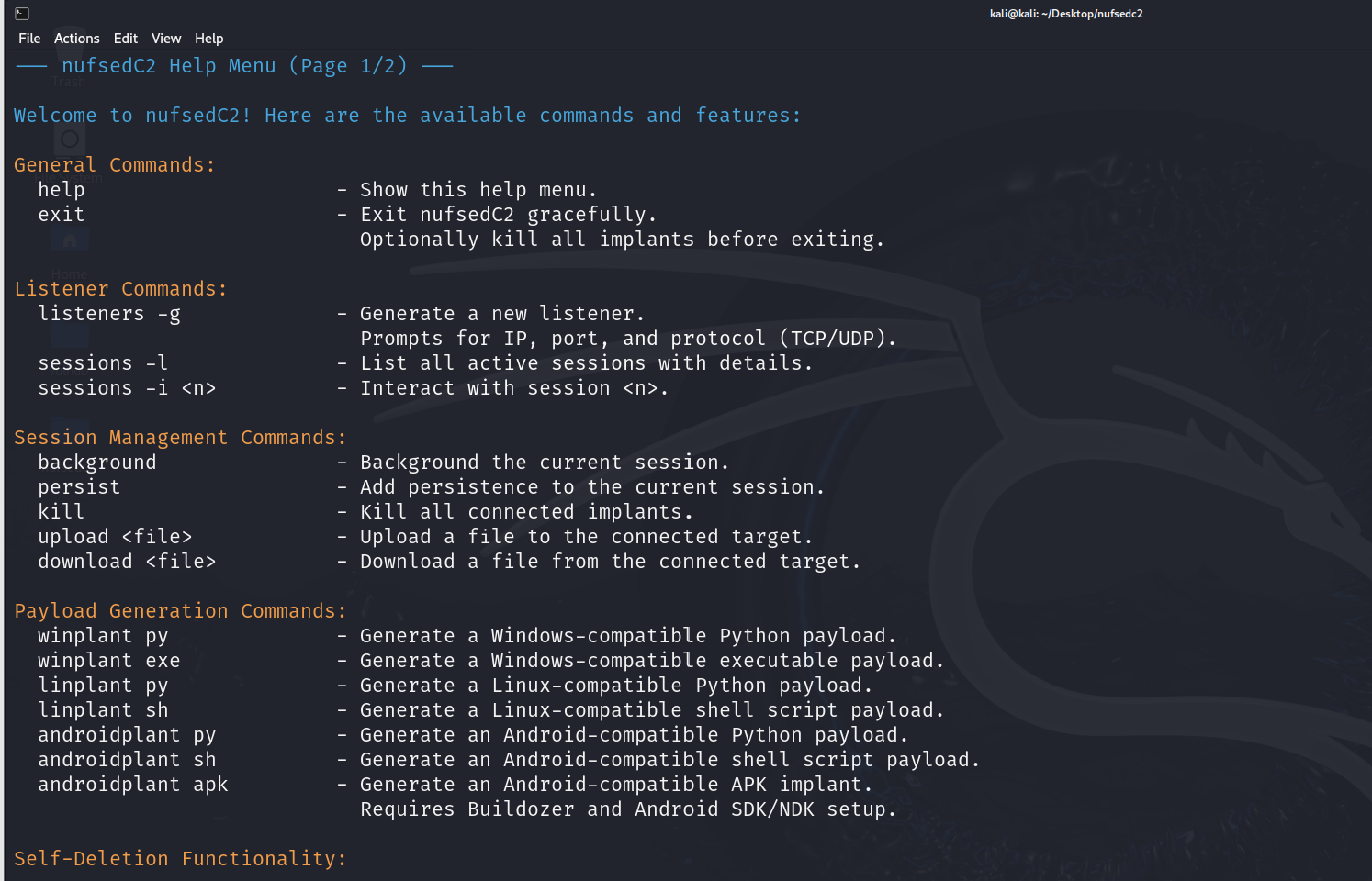 NufSed C2: A next-generation, Python-based Command & Control (C2) framework