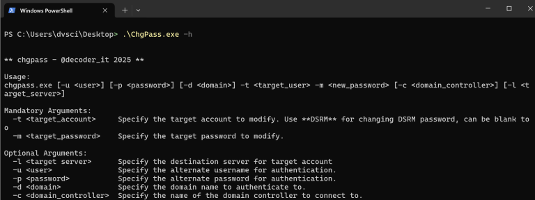Active Directory password tool