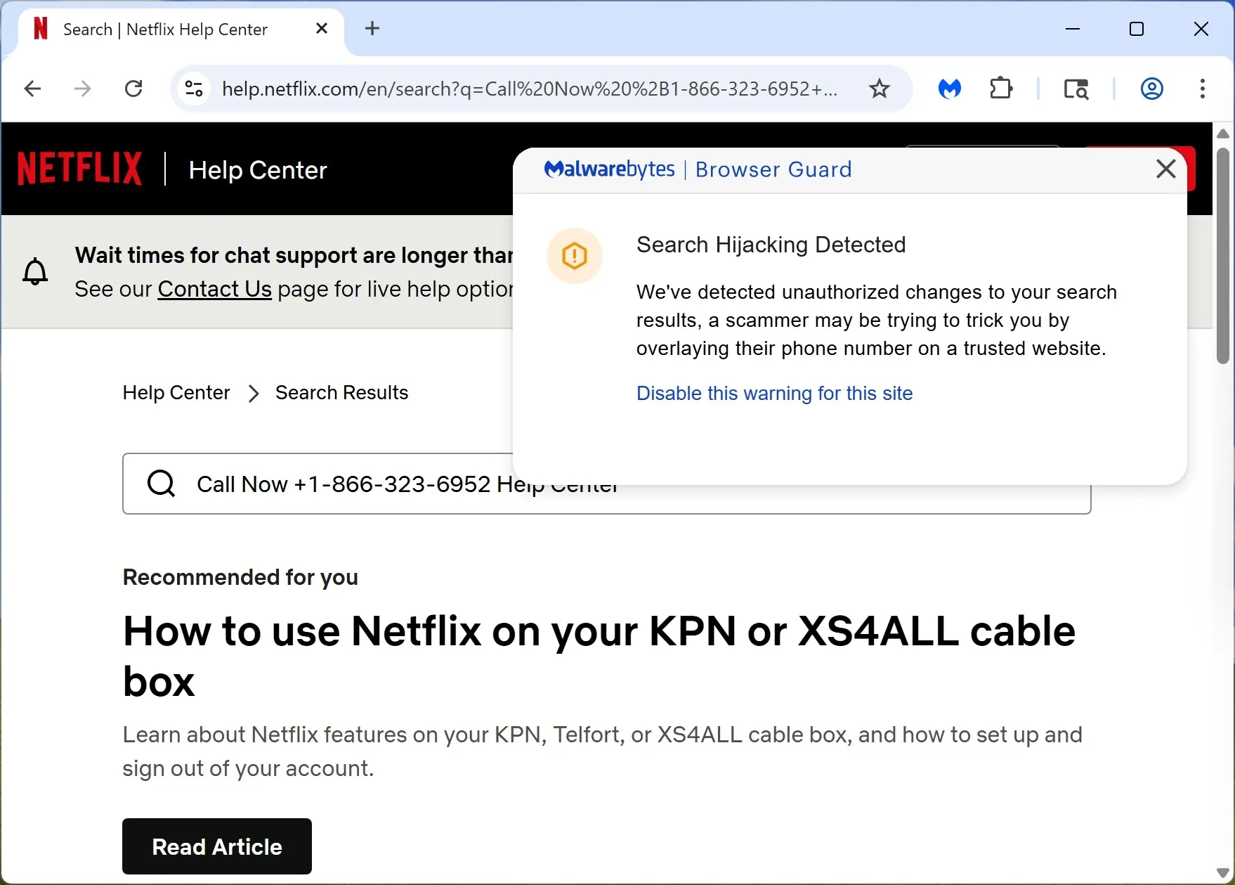 Search Poisoning, Tech Support Scam