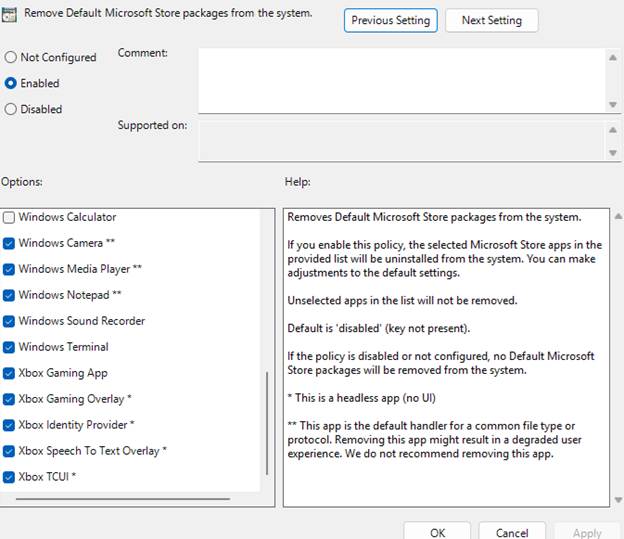 Windows 11, App Removal