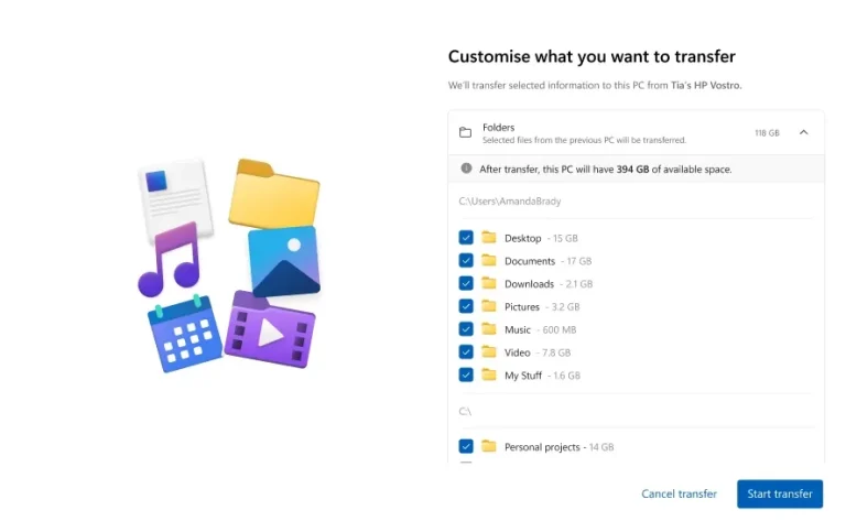 Windows 11 Migration, Data Transfer