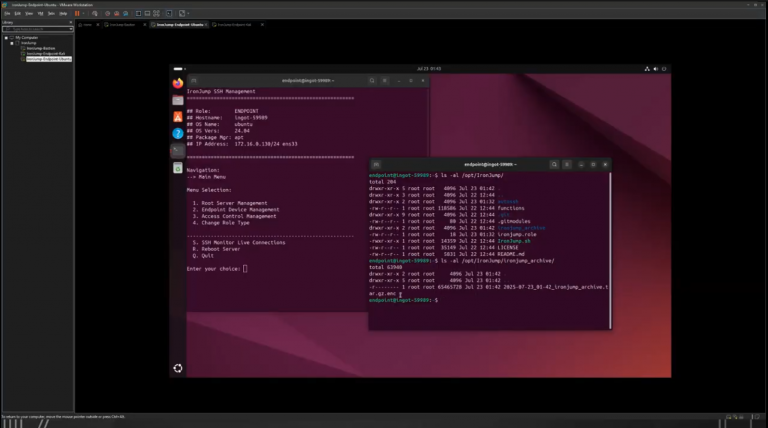 Hardened jump server management