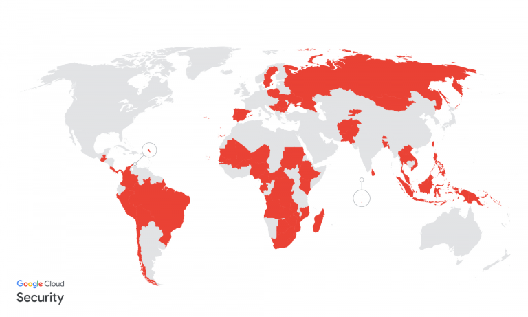 Countries with suspected or confirmed UNC2814 victims