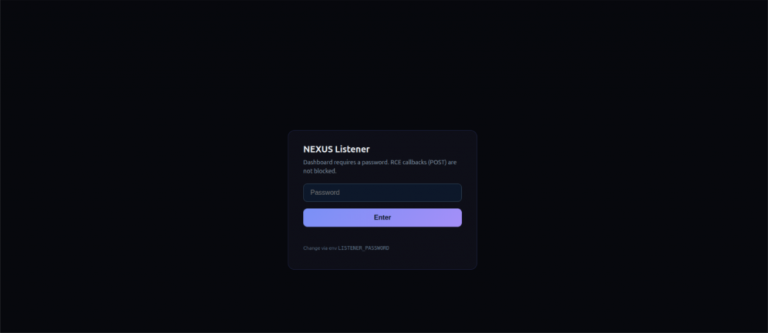 NEXUS Listener Login Prompt