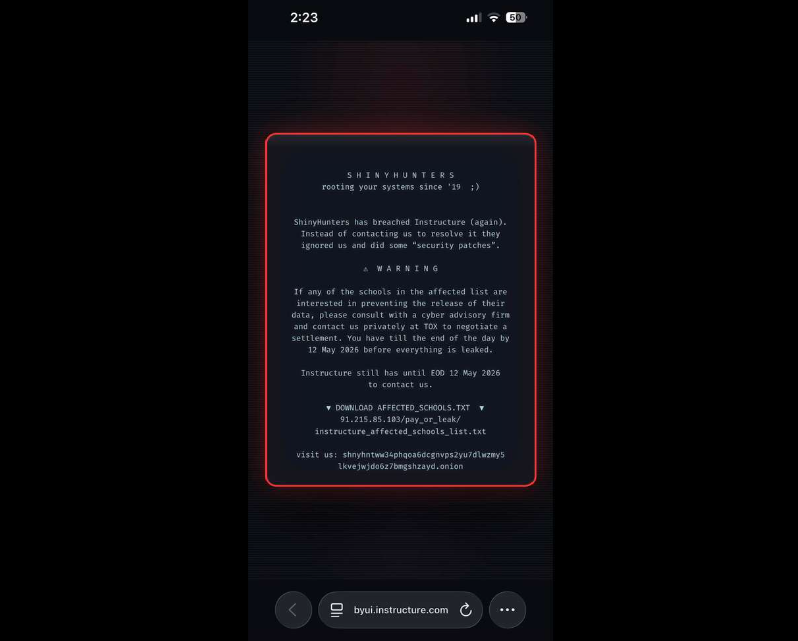 Congress Demands Answers from Instructure After ShinyHunters Hit Canvas with Double Cyberattack
