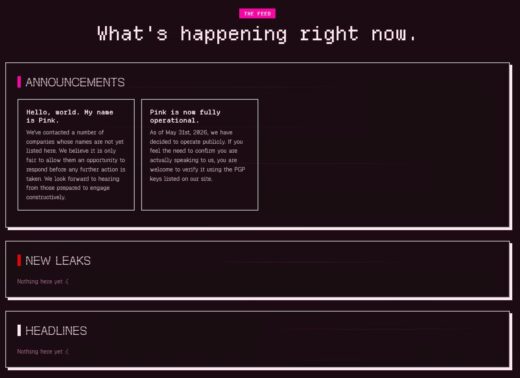 Pink data extortion group