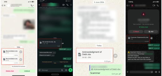 WhatsApp VBS attack spreading malicious VBScript attachments that install ManageEngine Endpoint Central RMM on Windows