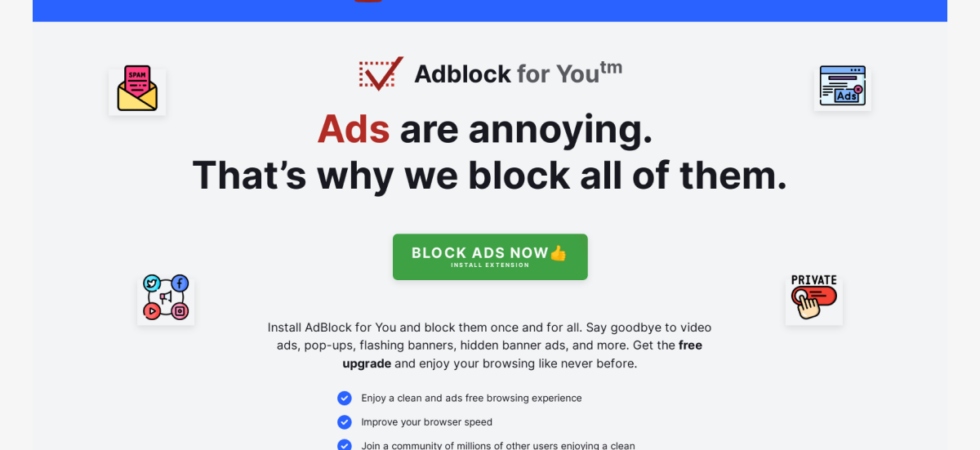 Adblock for YouTube extension architecture showing a malicious Chrome extension vulnerability