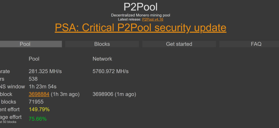 Monero P2Pool critical vulnerability exploit diagram