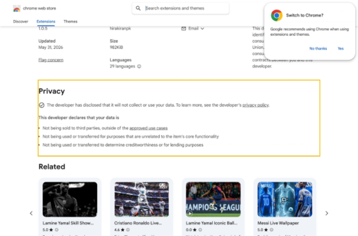 Chrome wallpaper extensions Chrome Web Store malware, ad tracking extensions, fake Google search traffic