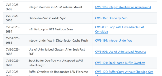 FatFs vulnerabilities in embedded devices triggered by crafted SD card or USB drive