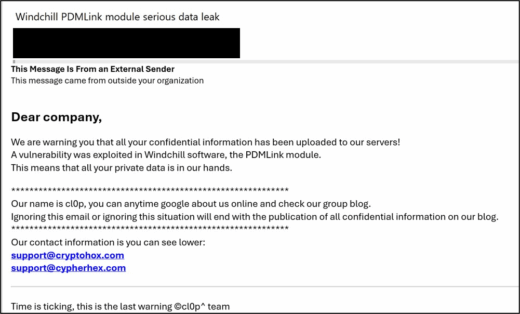 Cl0p affiliates targeting PTC Windchill and FlexPLM servers using CVE-2026-12569