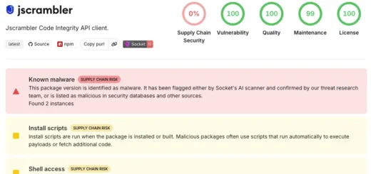 Diagram illustrating the jscrambler supply chain attack and IronWorm malware infection process