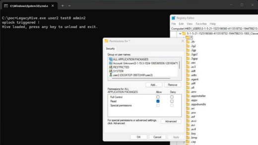LegacyHive Windows privilege escalation vulnerability diagram, registry hive loading exploit