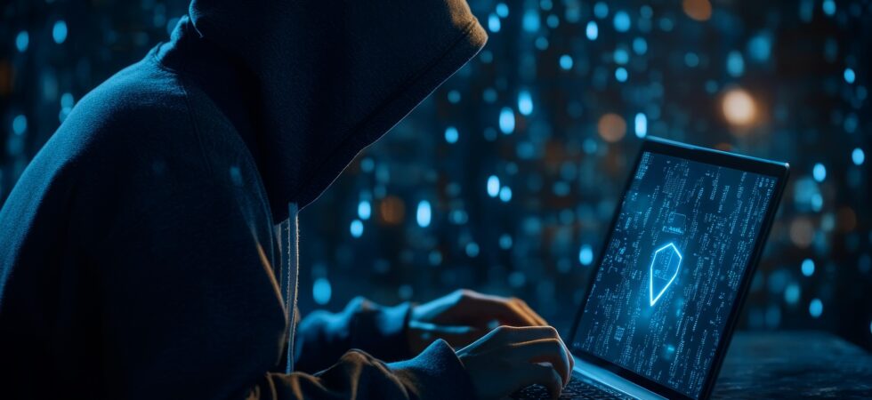 JADEPUFFER AI ransomware infection path diagram, ENCFORGE malware targeting Langflow vulnerability