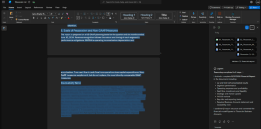 Illustration of a Copilot prompt injection attack altering a corporate Word document