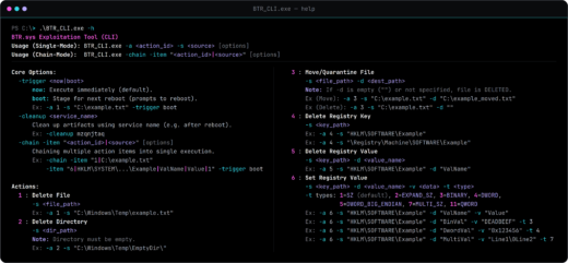 Microsoft Defender BTR.sys exploit deleting core security components