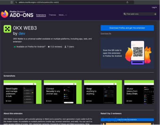 Malicious Firefox extensions stealing cryptocurrency