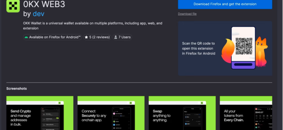 Malicious Firefox extensions stealing cryptocurrency