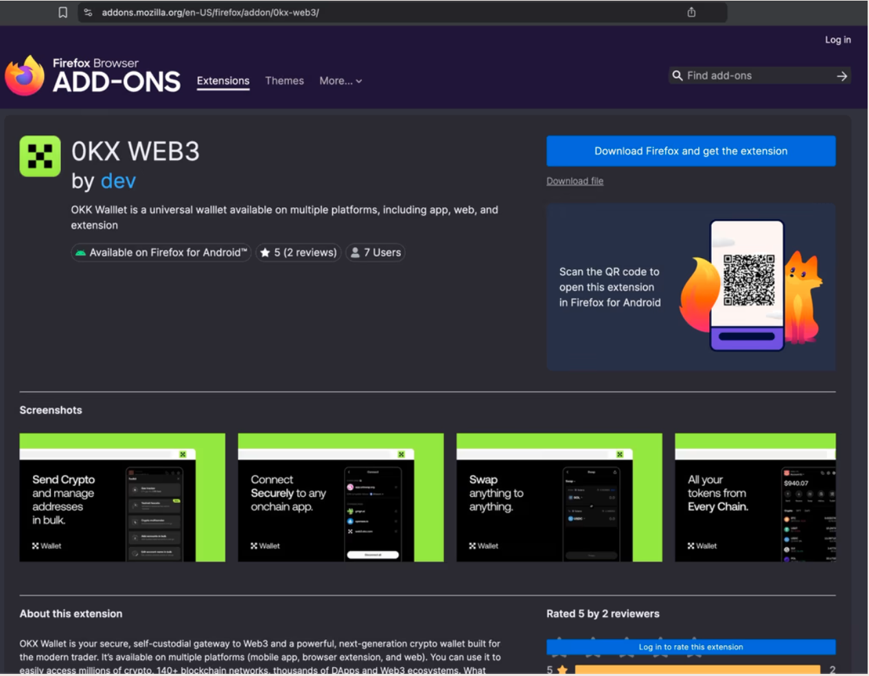 Malicious Firefox extensions stealing cryptocurrency