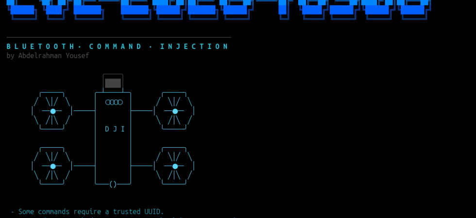 DJI drone Bluetooth vulnerability CVE-2026-78306 allowing unauthenticated DUML commands mid-flight